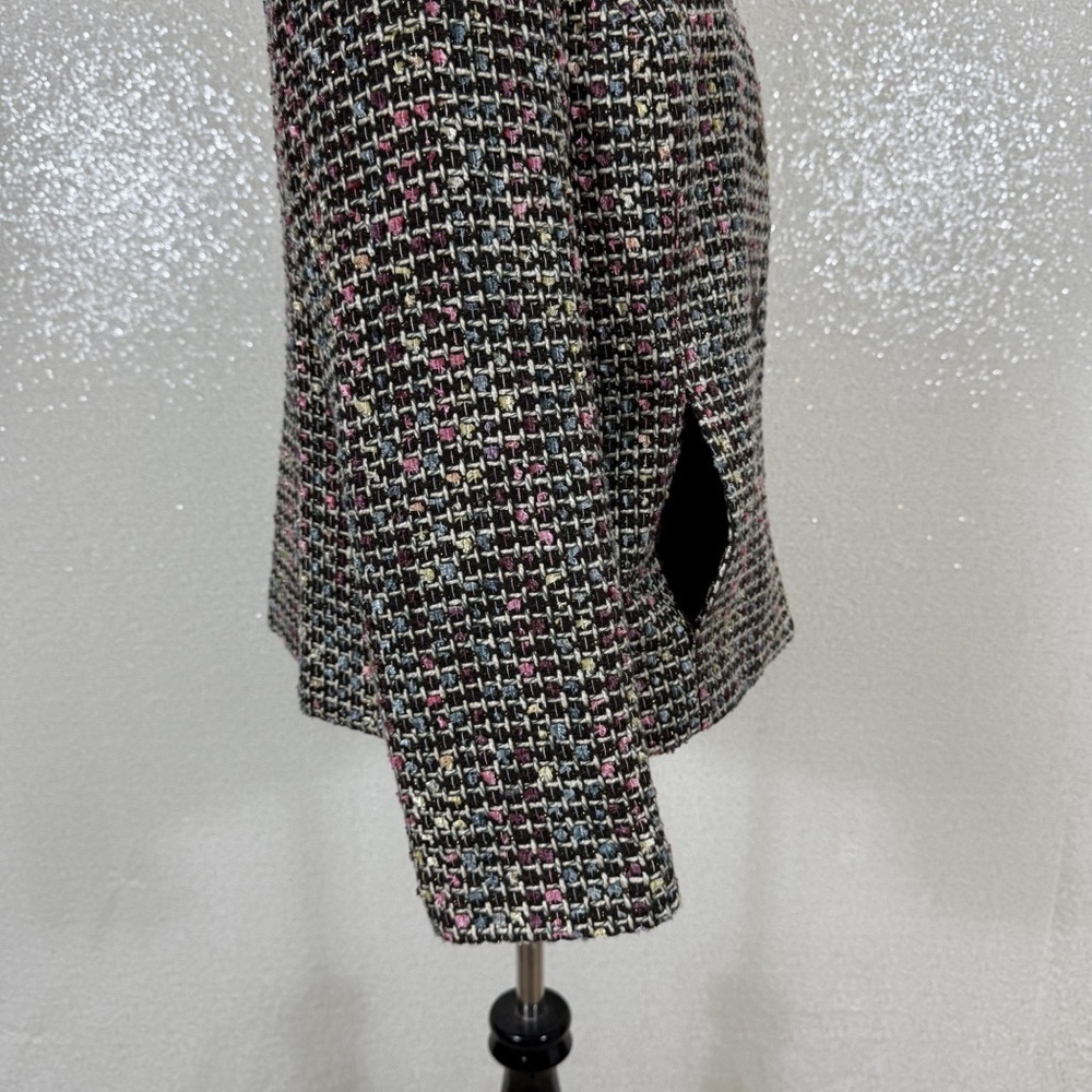Koret Petite Tweed Blazer Jacket 14P Multicolor Pastel Bouclé Lined Career Coat - Picture 10 of 13